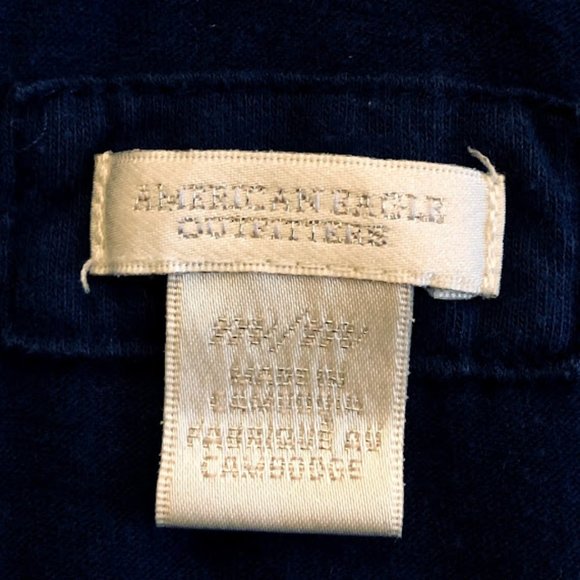 AMERICAN EAGLE blue blouse / top w hood, M - Picture 10 of 14